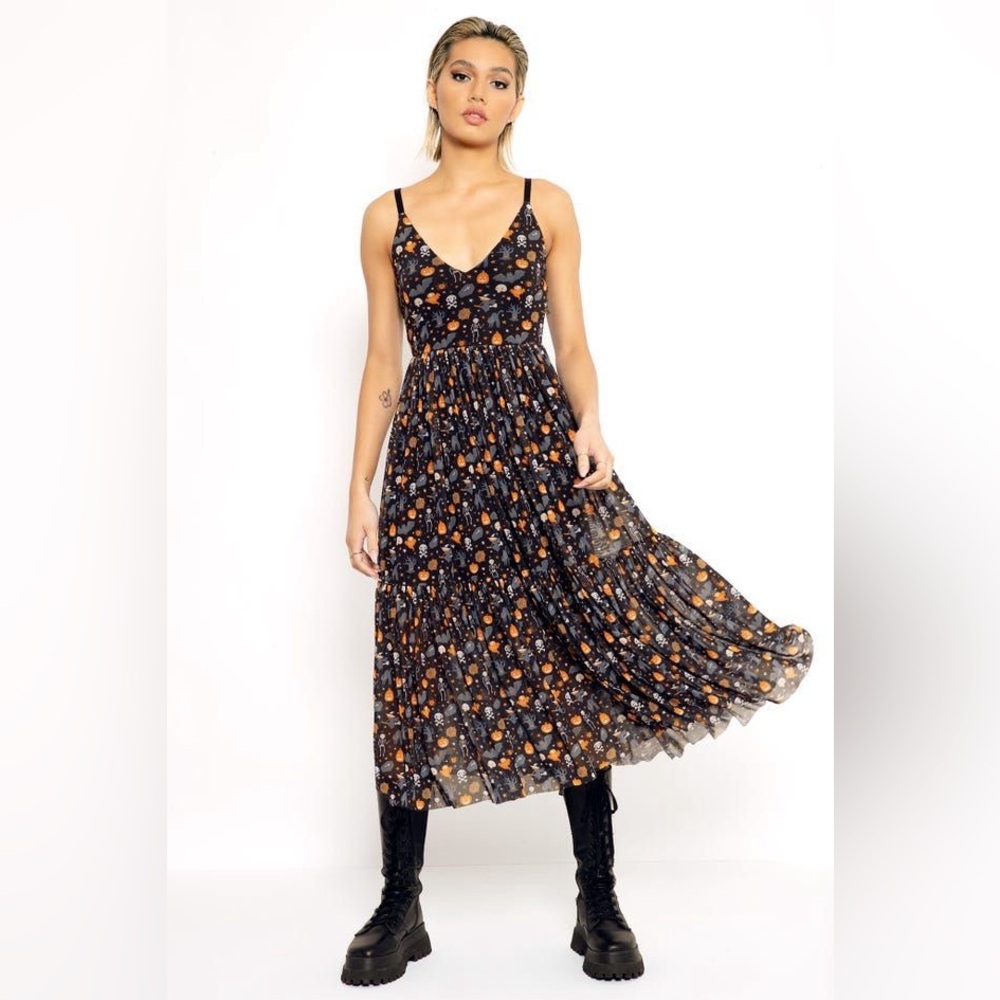 Blackmilk Happy Haunting Sheer Midaxi Dress